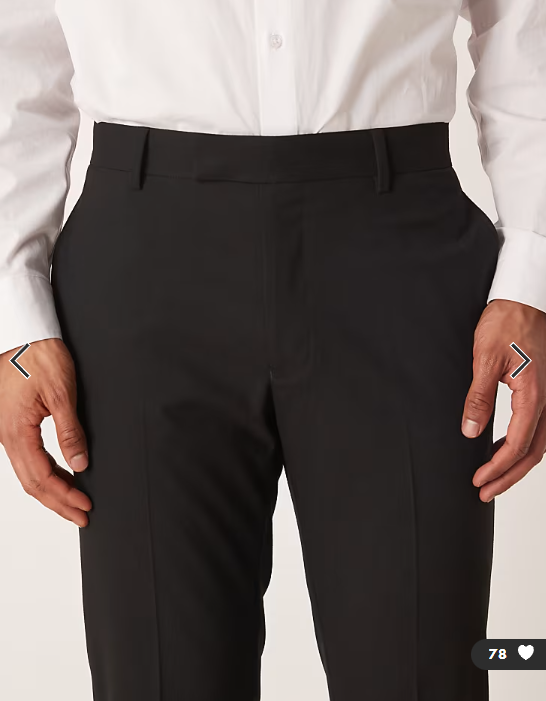 ASOS DESIGN slim suit trousers in black