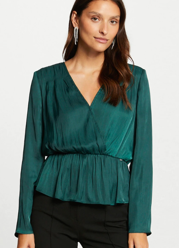 MORGAN Long Sleeve Blouse Green