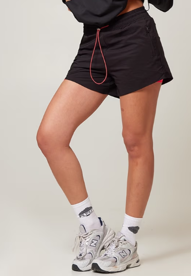 PLT - Run Black Pocket Detail Underlayer Shell Runner Shorts