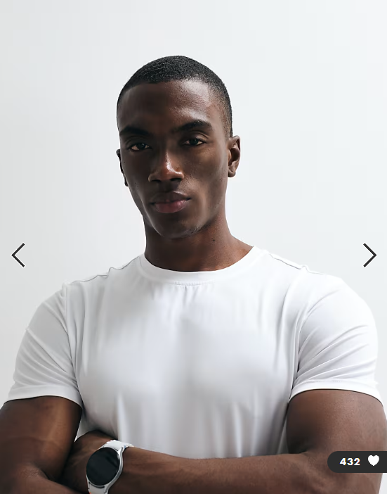 4505 Icon active quick dry muscle fit base layer training t-shirt in white.