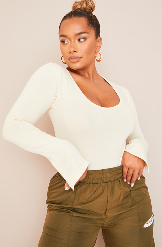 Shape Stone Cotton Scoop Neck Bodysuit