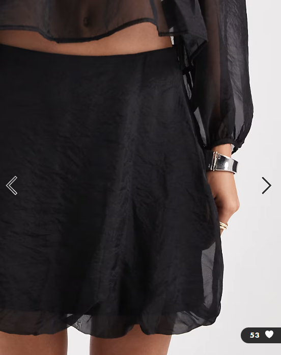 Vero Moda organza puffball hem mini skirt co-ord in black