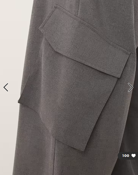 ASOS DESIGN Curve tailored utility barrel trousers in charcoal