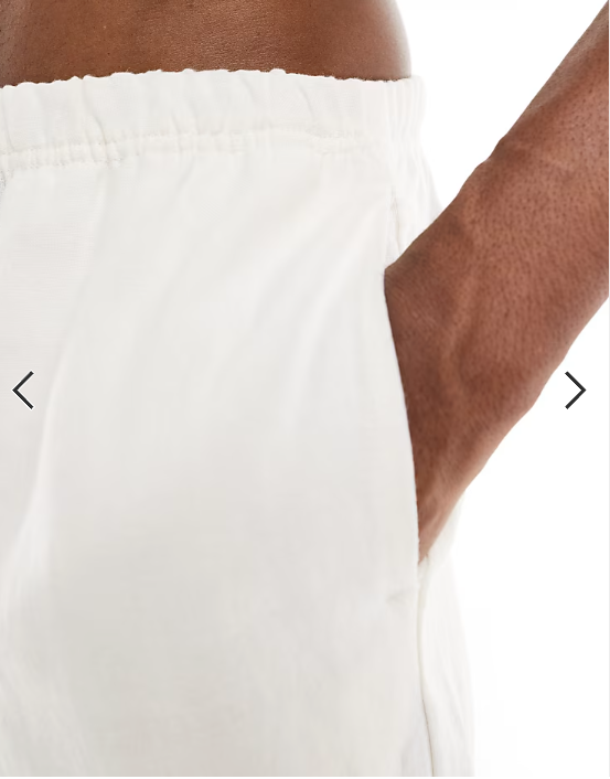 Weekday Seth linen blend trousers in off-white
