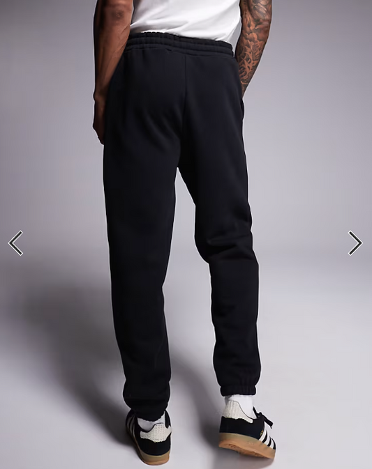 ASOS DESIGN premium heavyweight tapered sweatpants in 400gsm in black