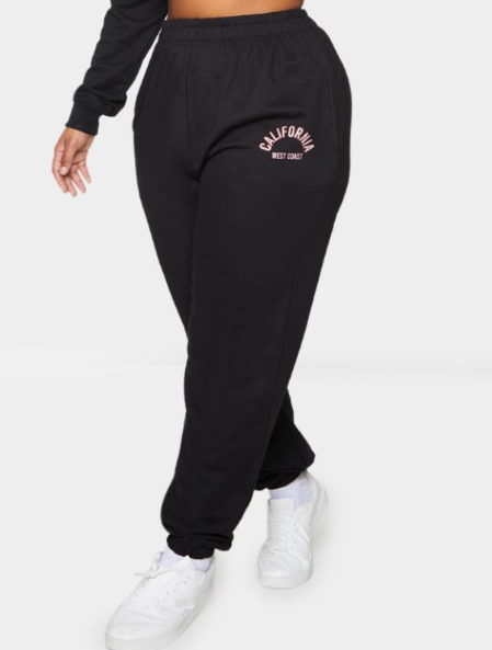 Plus Black California Print Joggers