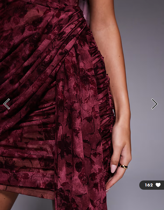JLUXLABEL Soiree off shoulder draped mini dress in burgundy floral