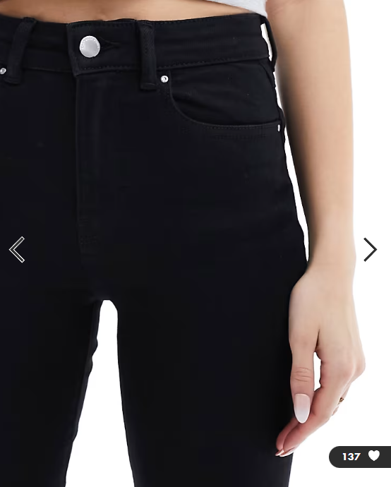 ONLY high waist skinny jeans in black