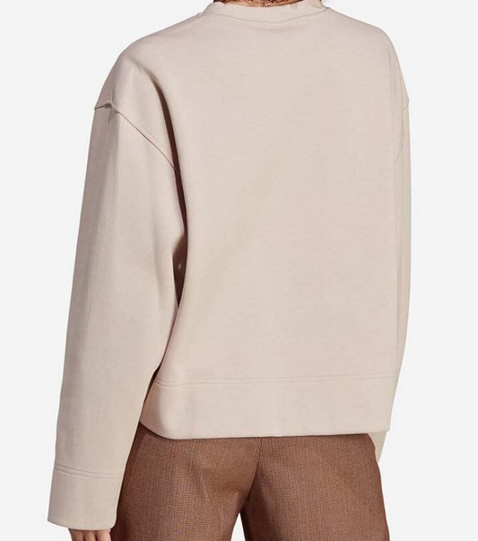 adidas sweatshirt ESS Short Sweat women's beige color.