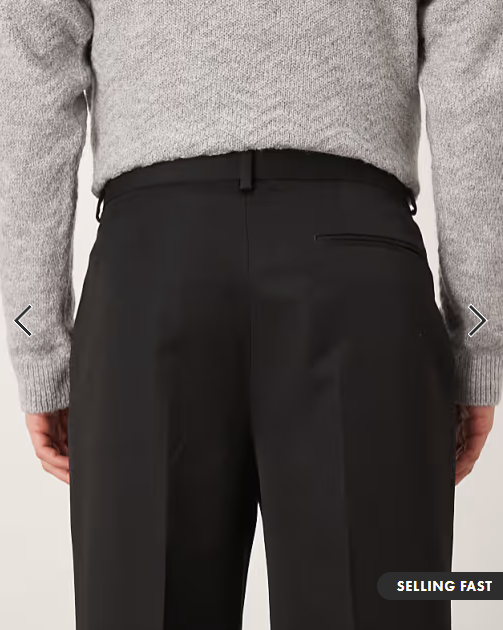 ASOS DESIGN smart pleated wide leg trousers in black