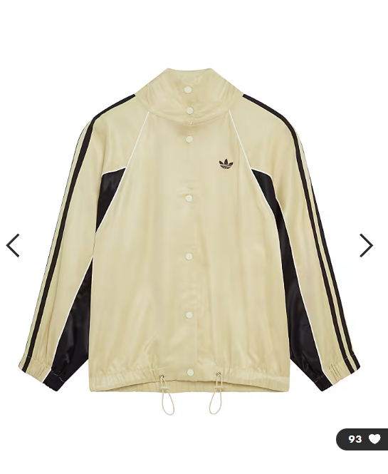 adidas Originals x ASOS oversized funnel neck track top in buttermilk satin