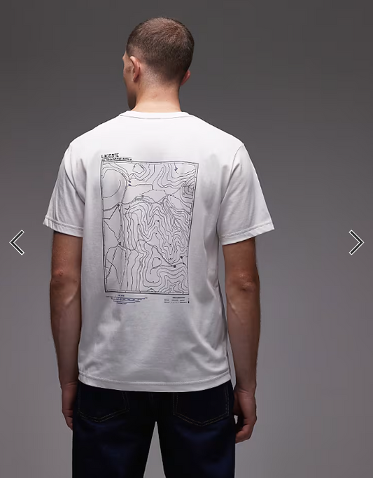 Lacoste back print t-shirt in ivory