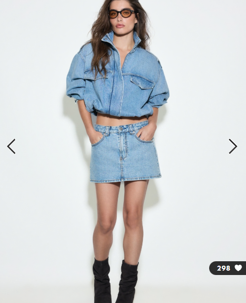 Stradivarius D62 denim skort in light blue