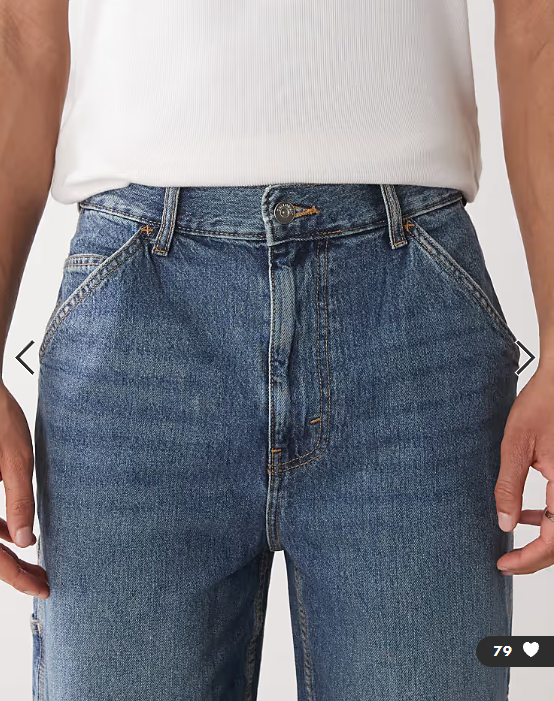 COLLUSION X011 carpenter jeans in dark wash blue