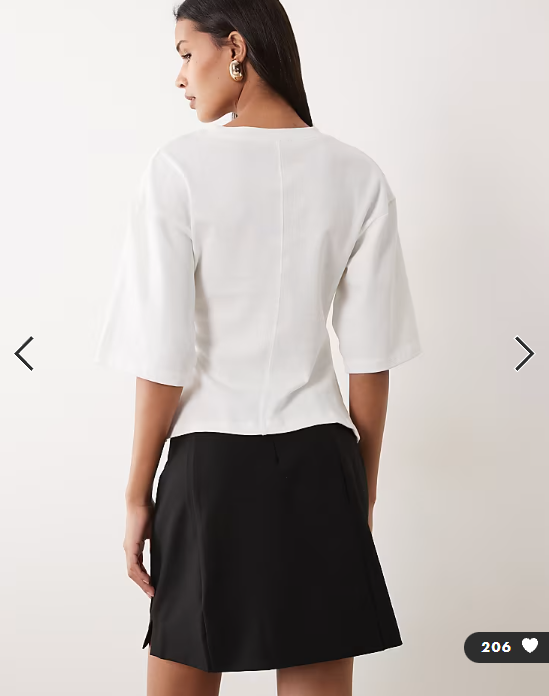 ASOS DESIGN tailored mini skirt with slit in black