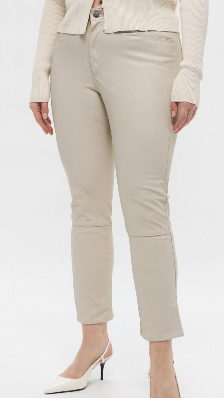 H&M - Faux Leather Pants- Cream