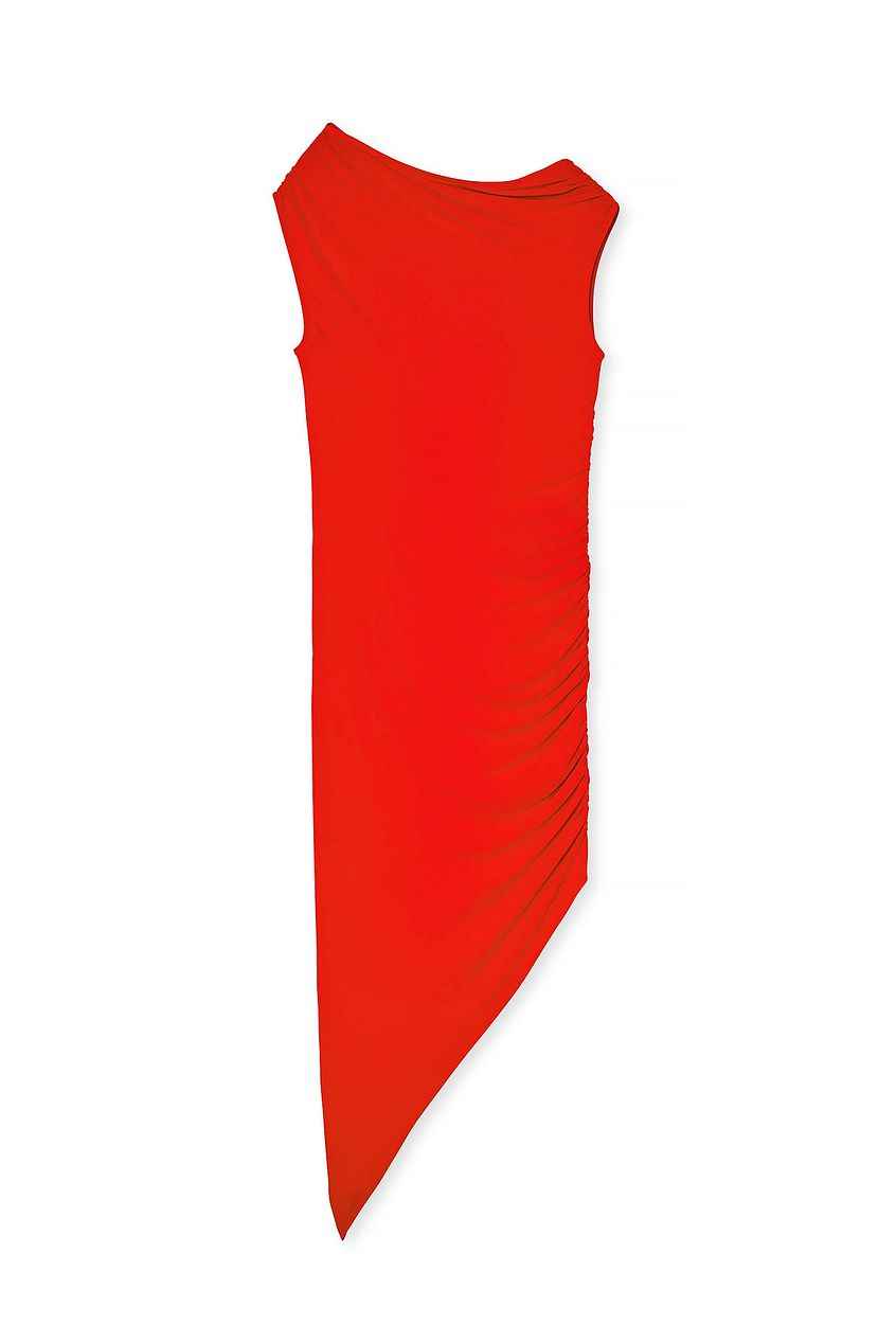 Na-kd Asymmetric Hem Midi Dress - red