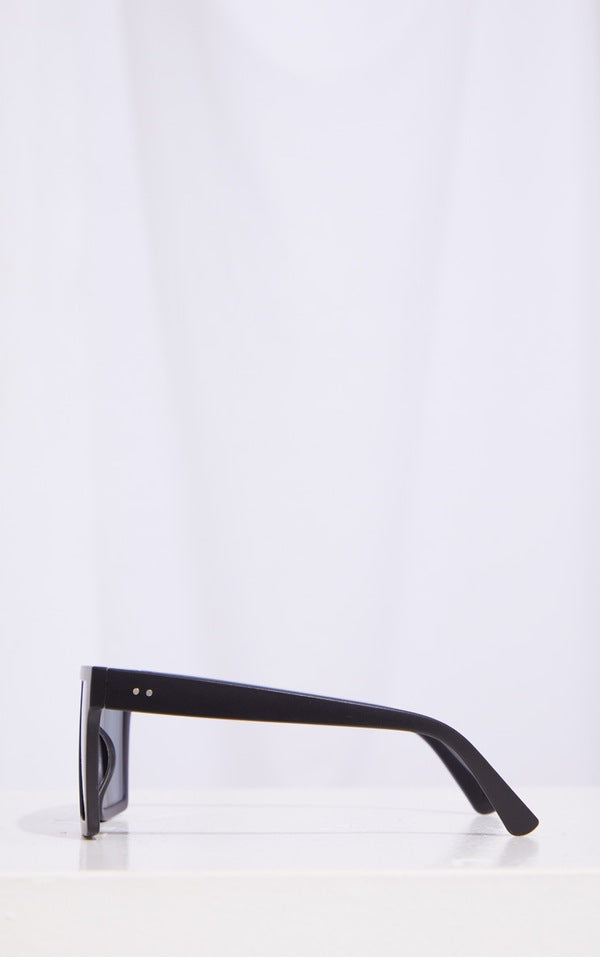Black Matte Oversized Flat Bar Sunglasses