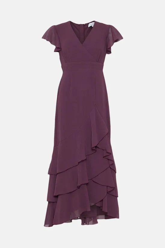 Coast - Petite Tiered Hem Ruffle Maxi Dress