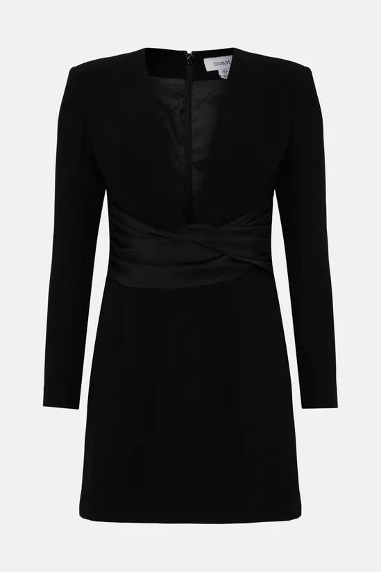 Tailored Mini Dress With Satin Twist