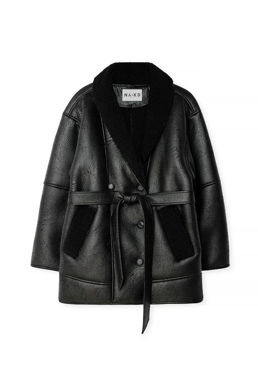 Na-kd - Belted Detail Shearling Jacket