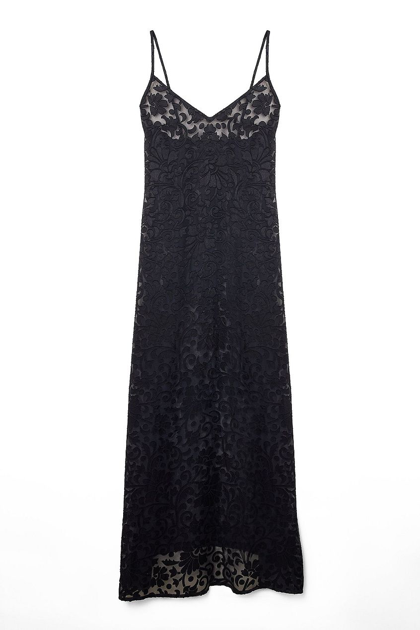 Burn Out Velvet Maxi Slip Dress