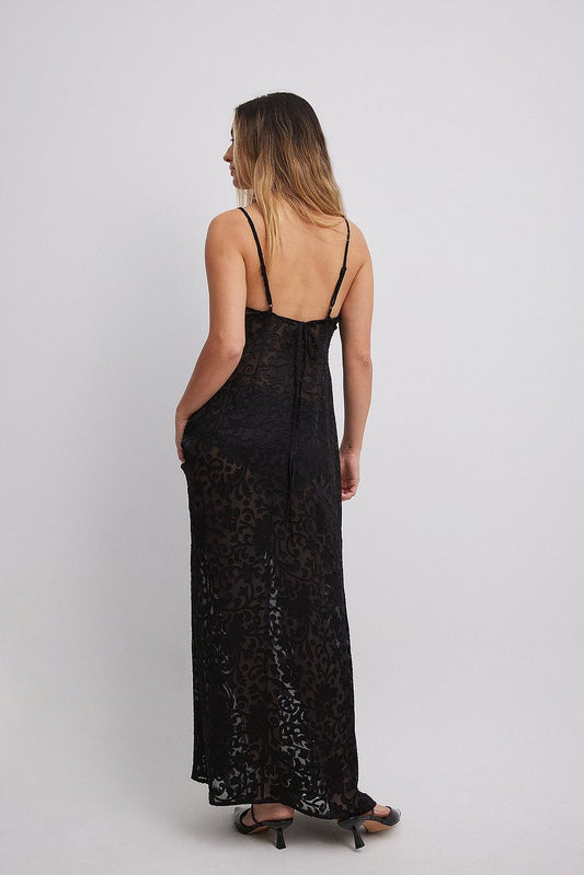 Burn Out Velvet Maxi Slip Dress