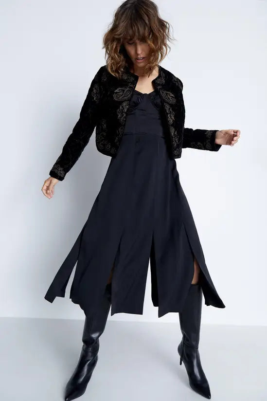 Warehouse Split Pleat Detail Relaxed Midi Skirt