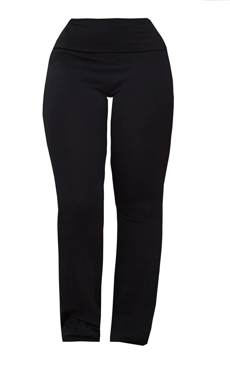 Shape Black Contour Jersey Foldover Waist Flare Pants