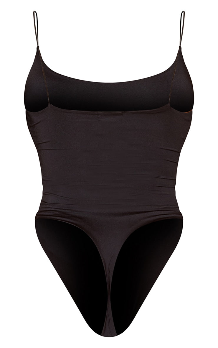 Shape Black Slinky Spaghetti Strap Bodysuit
