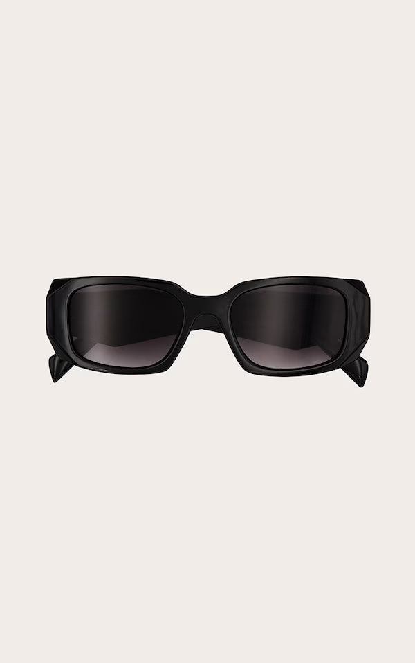 Black Diamond Detail Rectangular Frame Sunglasses