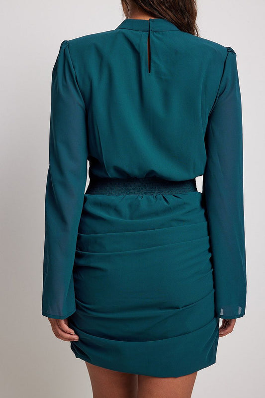 Chiffon Overlap Mini Dress