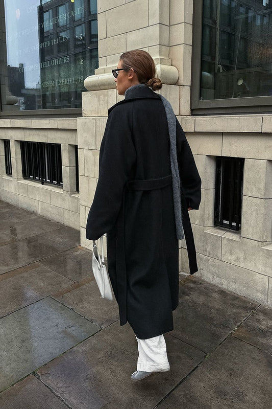 Classic Wool Blend Belted Coat