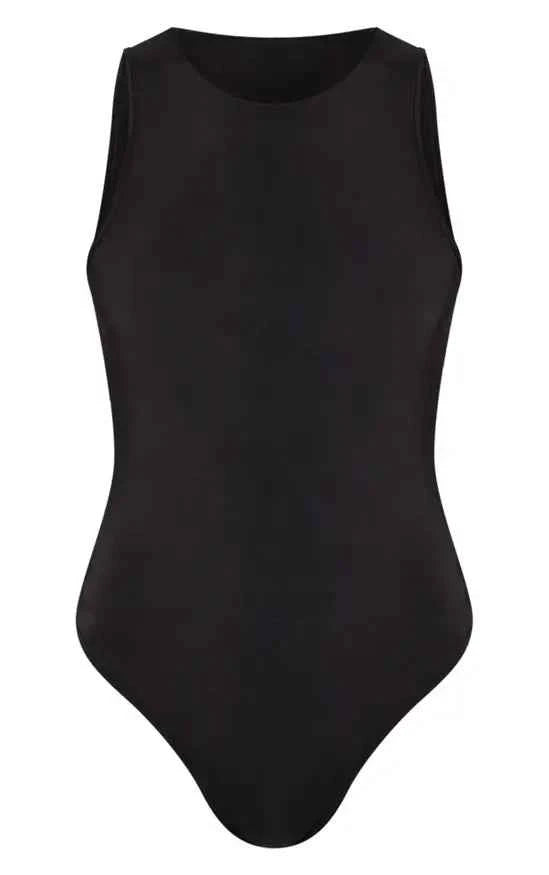 Plt - Black Basic Slinky Racer Bodysuit