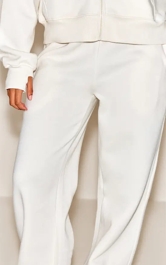 Plt - Cream Wide Leg Oversized Joggers