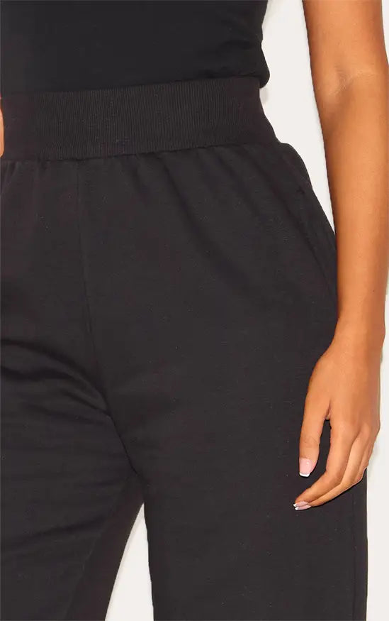 Plt - Tall Black High Waisted Wide Leg Jogger