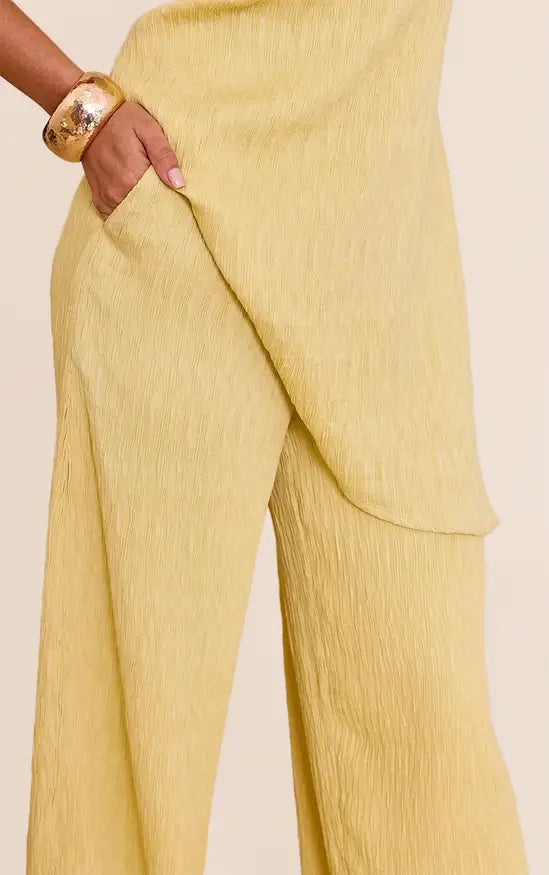 Plt - Lemon Textured Wide Leg Trouser Co-ord