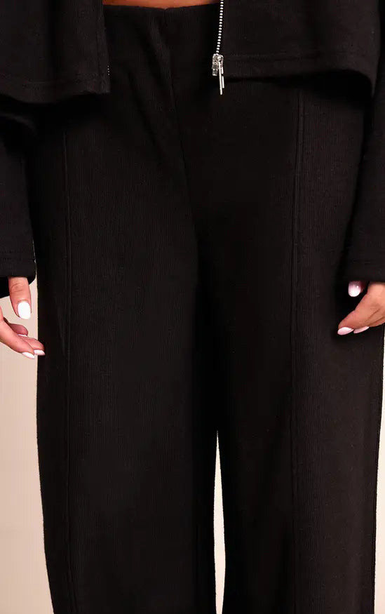 PrettyLittleThing Soft Cotton Pintuck Wide Leg Joggers Co-ord