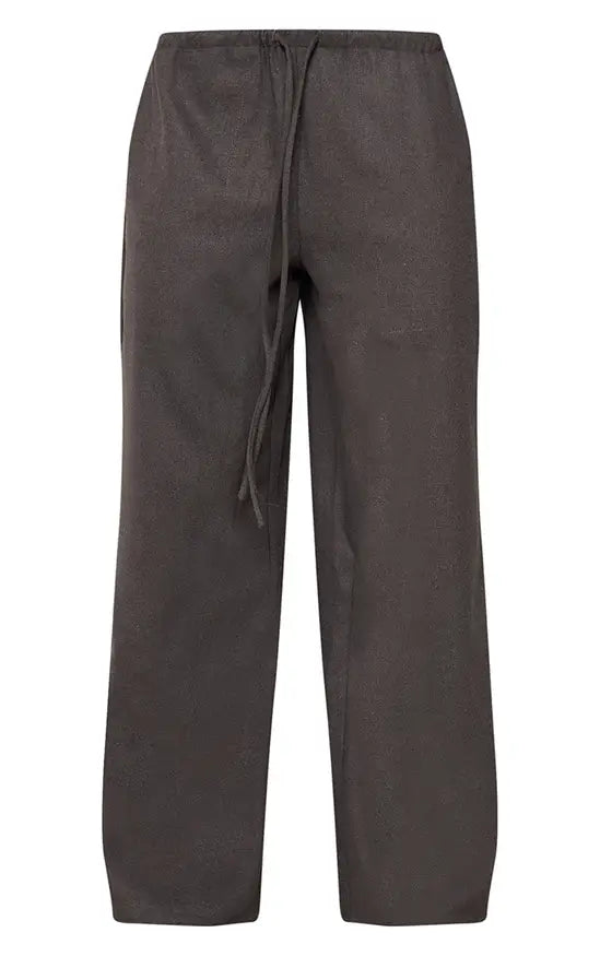 PrettyLittleThing Brushed Tailored Drawstring Low Rise Trousers