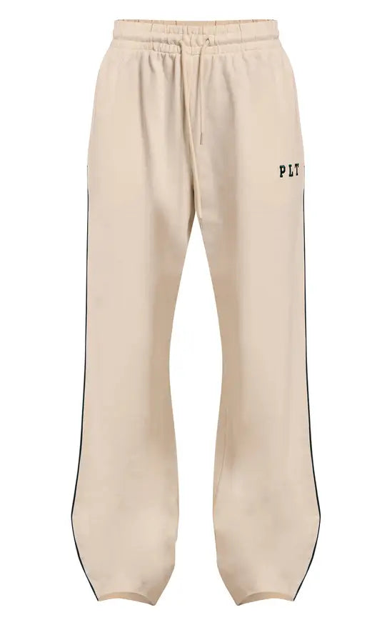 Plt - Cream Croc PLT Logo Oversized Wide Leg Joggers