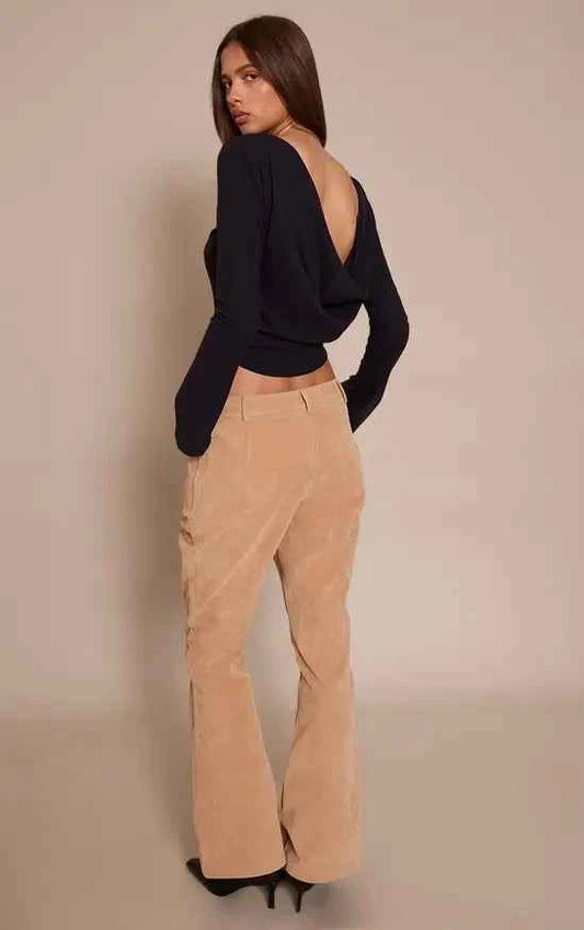 PrettyLittleThing Faux Suede Flared Trousers