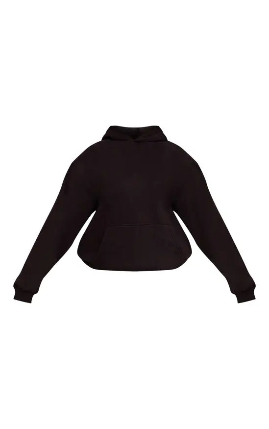Plt - Plus Black Cotton Fleece Pullover Hoodie