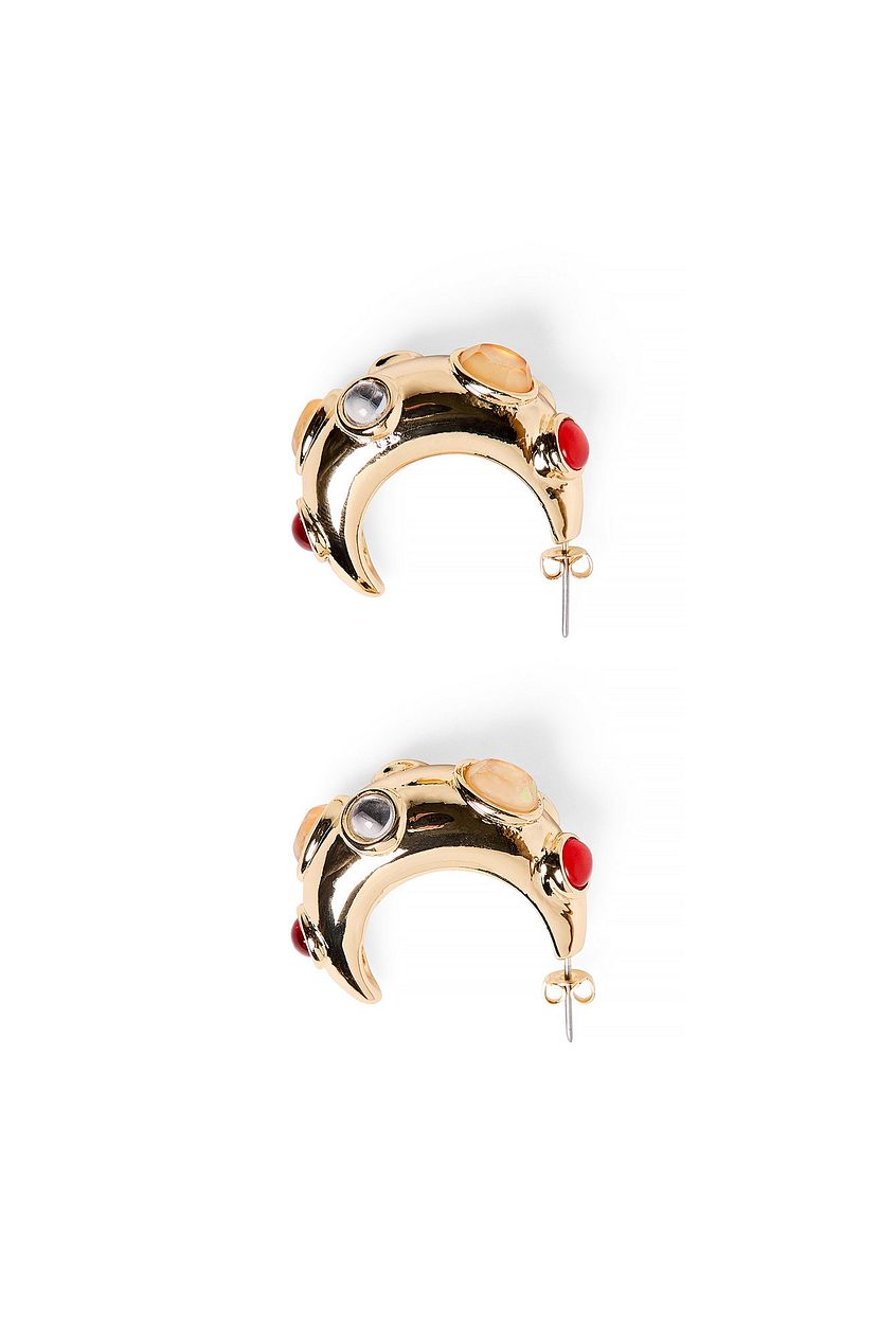 Colored Stone Hoops