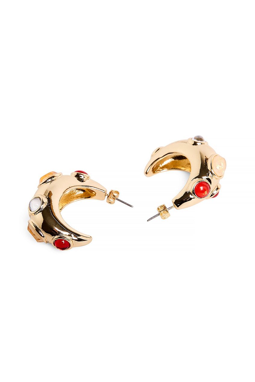 Colored Stone Hoops