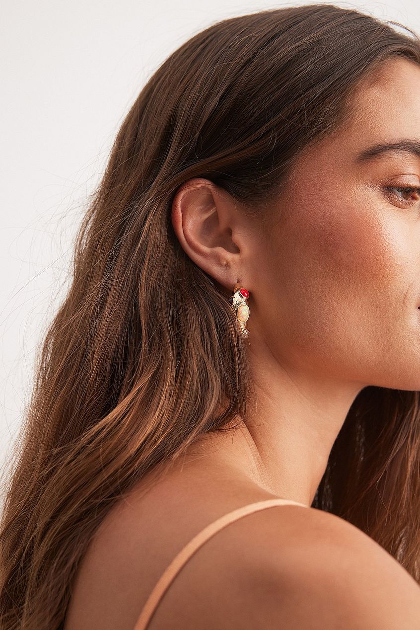 Colored Stone Hoops