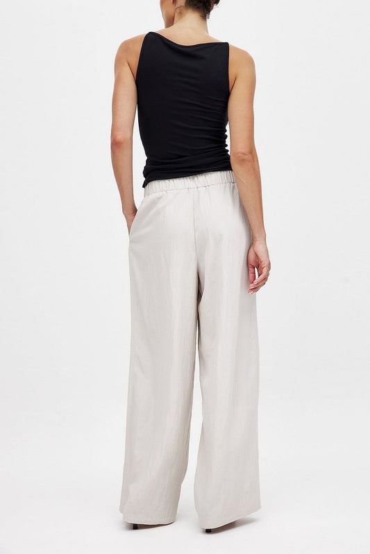 Na-kd Crinkled Elastic Waist Wide Leg Trousers