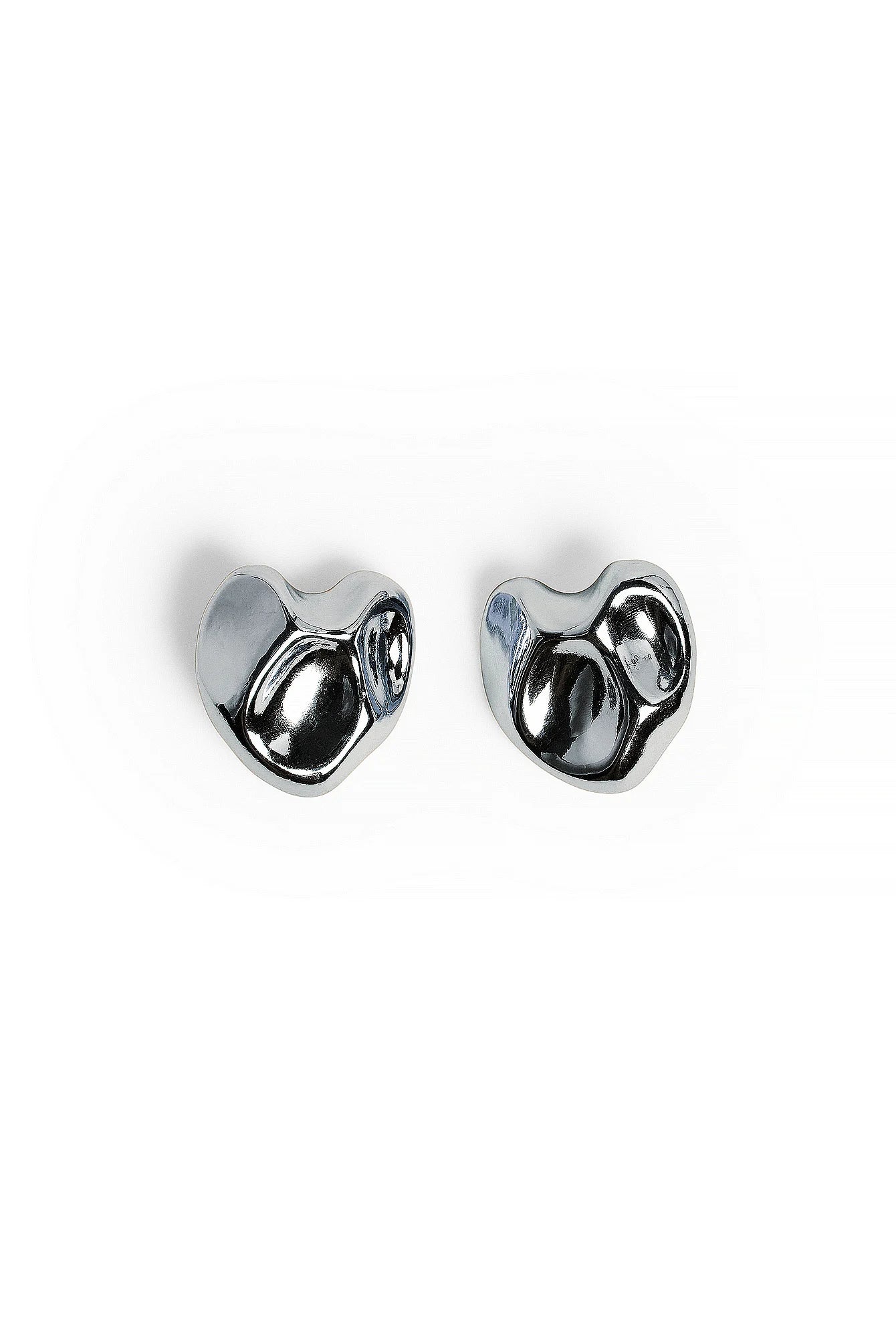 Curved Hammered Earrings Silver