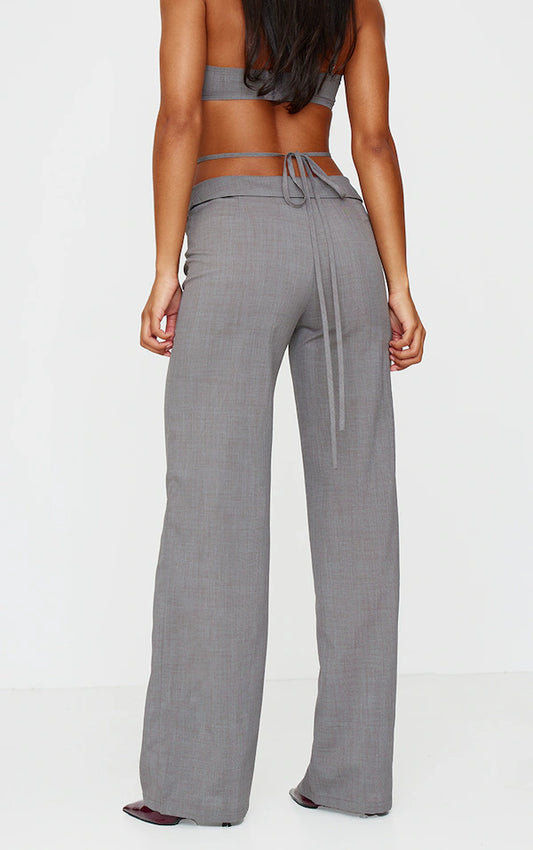Plt Grey Tailored Seam Detail Pants