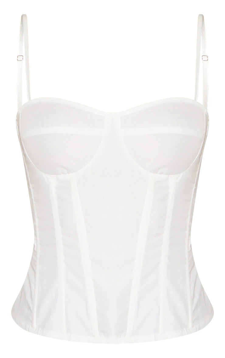 White Structured Corset Top
