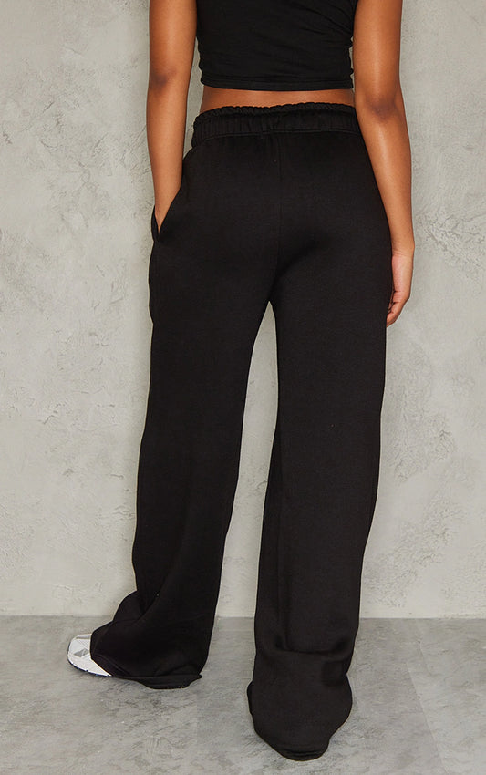 Black Seam Detail Straight Leg Sweatpant